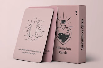 design affirmation card conversation starter motivational card game deck and box