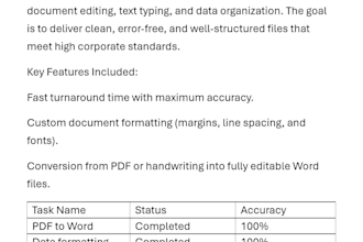 do professional data entry, typing, excel and word projects