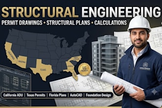 do california structural drawings permit plans  engineering calculation in USA