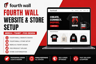 design fourth wall website fourthwall store set up merch tshirt pod design