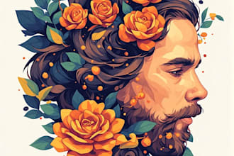 create geometric vector portrait art