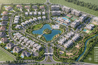 create residential site plan, plot layout, neighborhood map and master plan