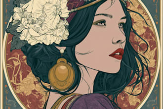 draw portraits or posters in my art nouveau style