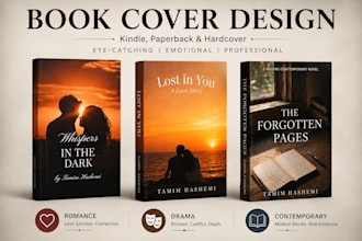 design contemporary romance or drama book cover