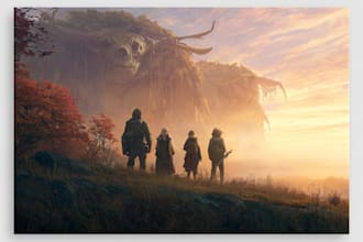 create a unique fantasy  custom illustration