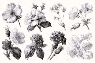 botanical logo for label and food packaging design