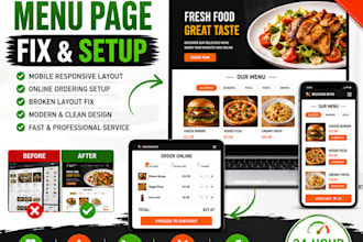create wix restaurant menu page mobile broken online ordering setup fix responsi