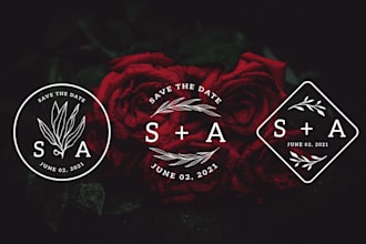 create elegant modern wedding monogram logo or initials