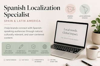localize content to spanish, spain or latam, for your app