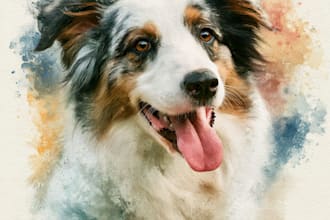 draw a watercolor portrait for your furry friend