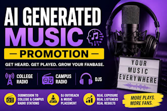 promote your ai generated music to college radio campus radio and djs