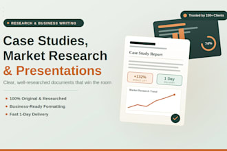 write a business case study, market research , or presentation deck
