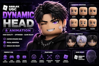 create roblox,ugc, dynamic head, roblox ugc, animation
