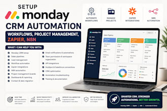 monday crm automation workflows, project management, zapier, n8n