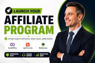 set up your affiliate program on goaffpro, uppromote, refersion or rewardful