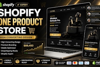 build shopify one product store for dropshipping winning products