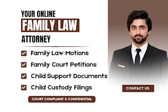 draft family law lawsuits, petitions, motions and court documents