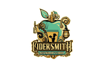 design cider pub bar steampunk vibe logo