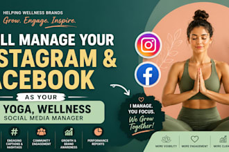 manage your instagram and facebook as your yoga, wellness social media manager