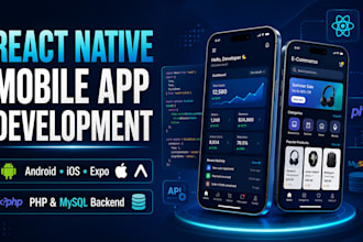 develop react native expo mobile app with PHP mysql backend