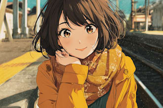 design stunning anime album cover art