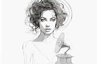 draw simple and complex product line art illustration