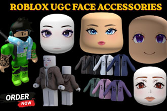 create custom roblox ugc accessories, roblox face, mask, detailed avatar