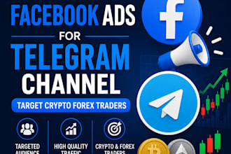 run facebook ads for telegram channel target crypto forex traders, telegram ads