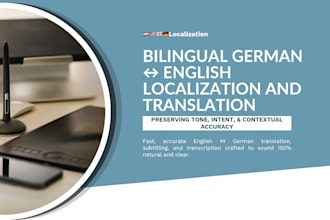 translate, subtitle, or transcribe english and german audio and text