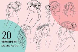 design custom one line art continuous line art, minimalist line art illustration