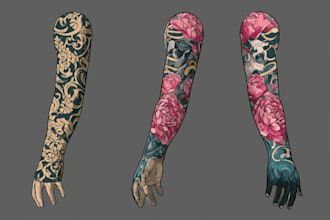 design a futuristic or geometric tattoo sleeve