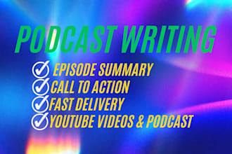 research and write podcast script and podcast show notes