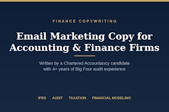 write email marketing copy for accounting and finance firms