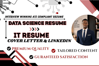 deliver a data science resume and cover letter
