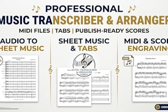 transcribe or arrange any sheet music for any instrument