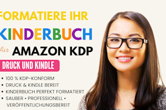 formatiere ihr kinderbuch fur die veroffentlichung auf KDP print und kindle