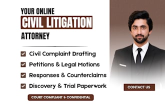 draft civil litigation lawsuits, complaints, motions and court documents