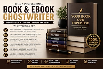 be your ebook ghostwriter, ebook writer, book editor, non fiction, ghost writer