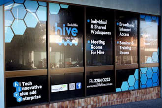 design modern storefront signage retail window vinyl decal outdoor glass graphic