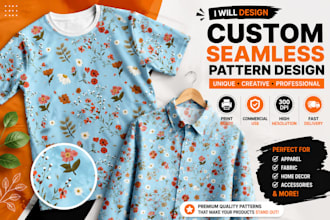 create seamless all over pattern designs for accessories, textile, and print