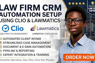 set up law firm CRM automation using clio and lawmatics