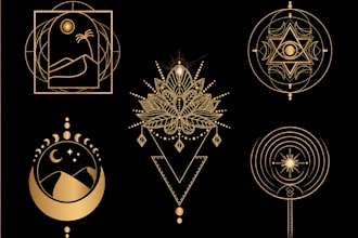 create sacred geometry or mystical or spiritual mandala logo