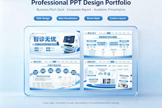 professional PPT design, business pitch deck, corporate report  presentation