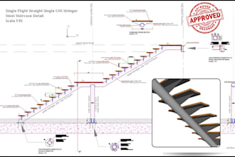 create detailed staircase design, shop drawings and fabrication drawings