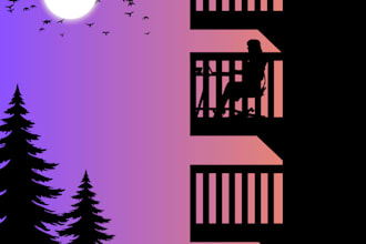 draw aesthetic lofi silhouette illustration and vector art
