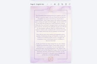 create a personalised astrologial natal chart reading