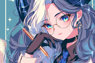 draw anime art, profile picture, pfp for your character art