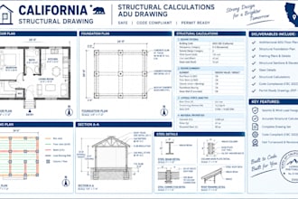 deliver california structural drawing structural calculations adu drawing