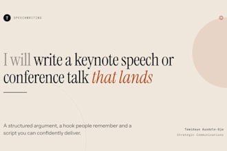 write a keynote speech or conference talk that lands
