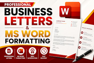 write professional business letters and documents in ms word
